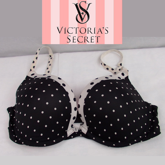 Victoria's Secret Polka Dot Push Up Bra 34C - Picture 1 of 7